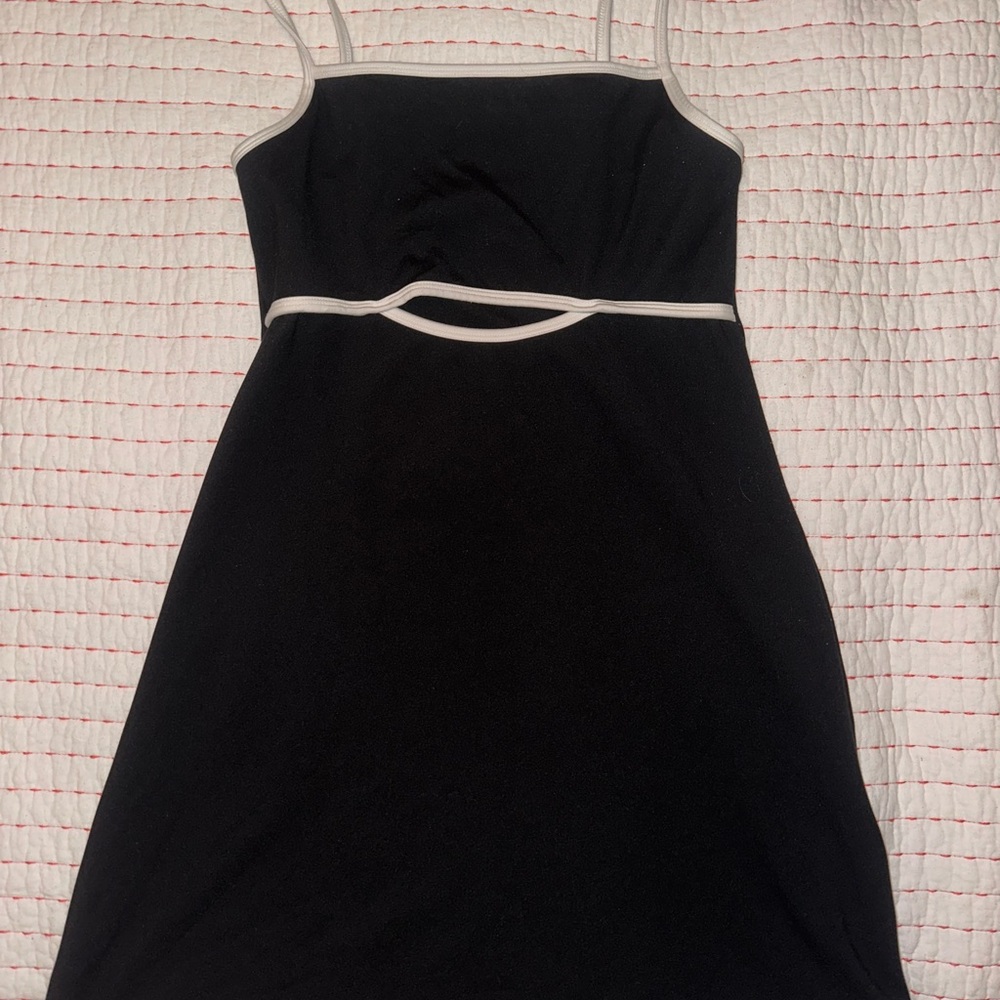 Black Athletic Dress with White Trim